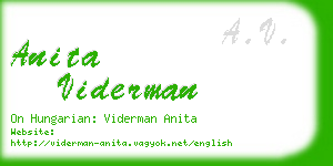anita viderman business card